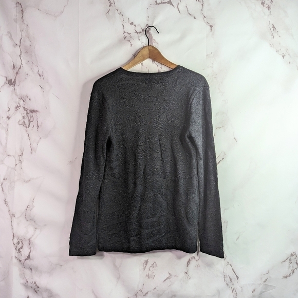 Chicos Cardigan Black Sparkle Size Small 0 Women Sweater Metallic Animal Zebra - Picture 6 of 10